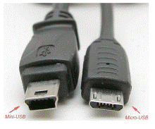 Micro USB Stecker und Buchse Diagramm