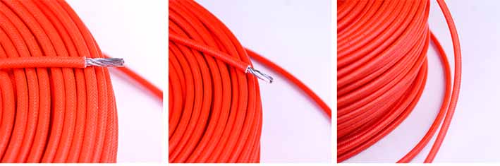 Silicone braided wires and cables 